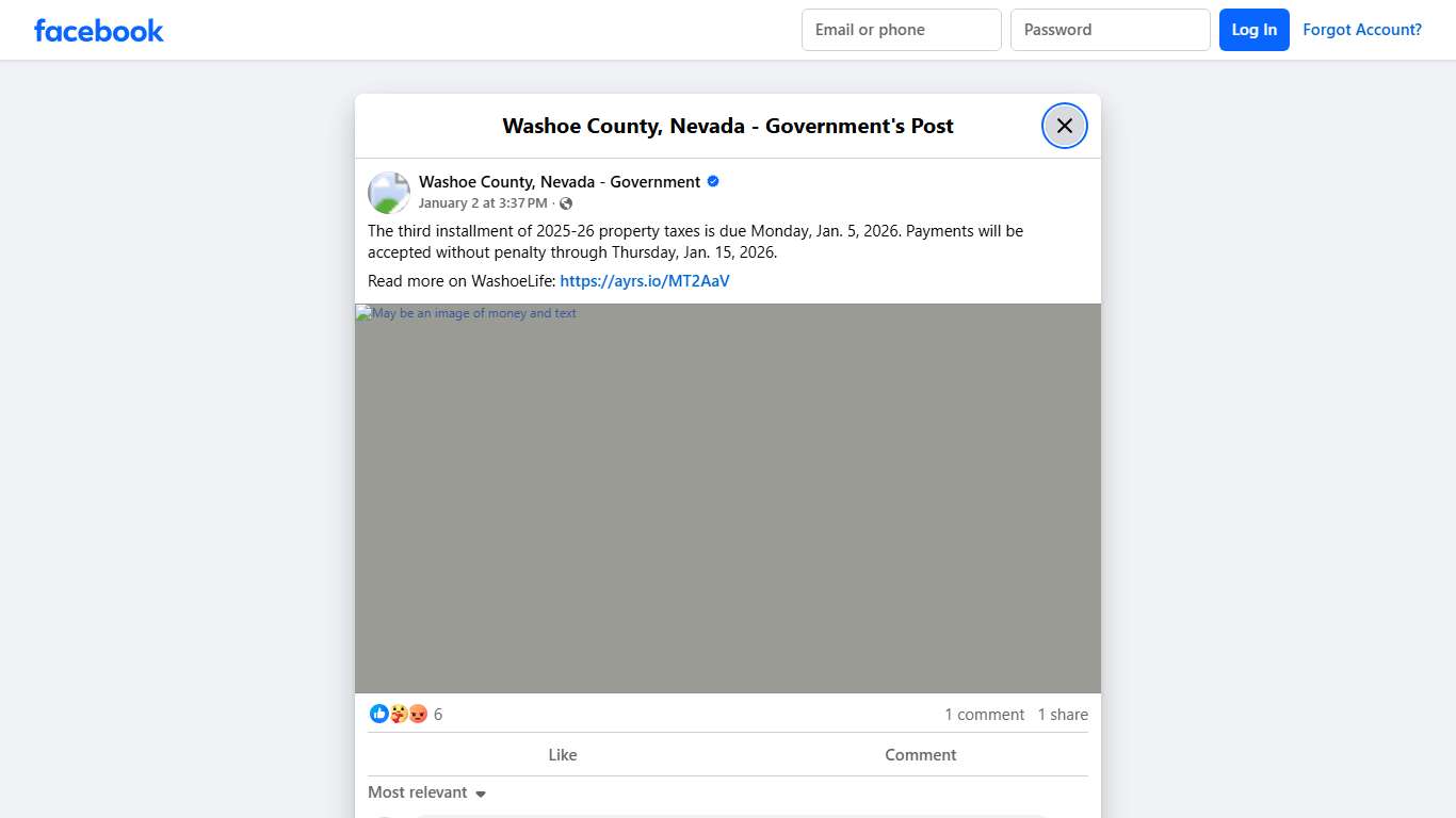 The third installment... - Washoe County, Nevada - Government | Facebook