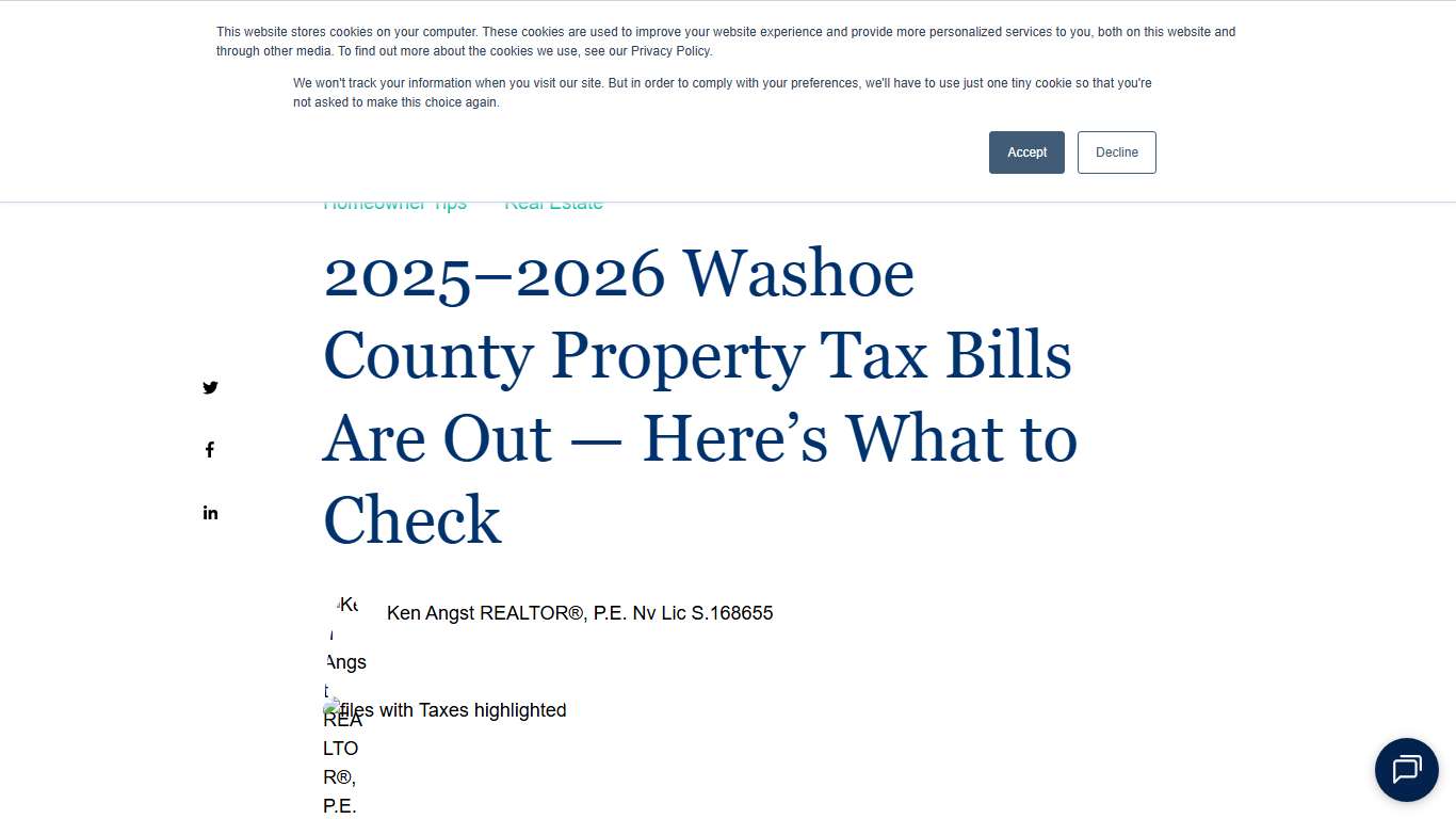 2025–2026 Washoe County Property Tax Bills Are Out — Here’s What to Check